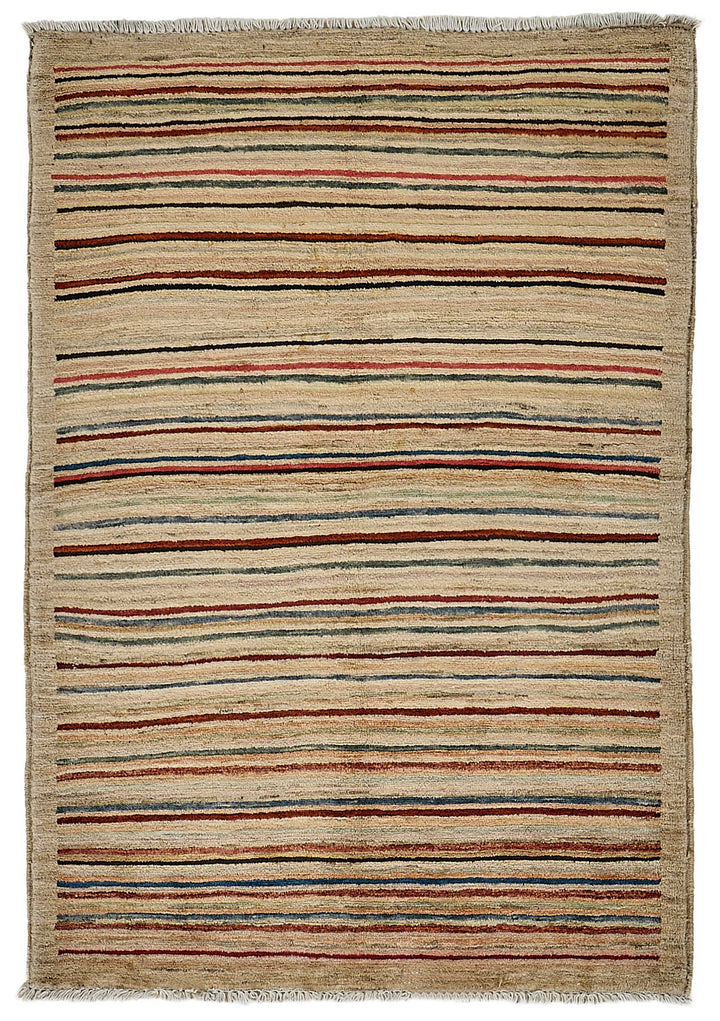 3x5 Beige Modern Striped Oushak Rug - 51387