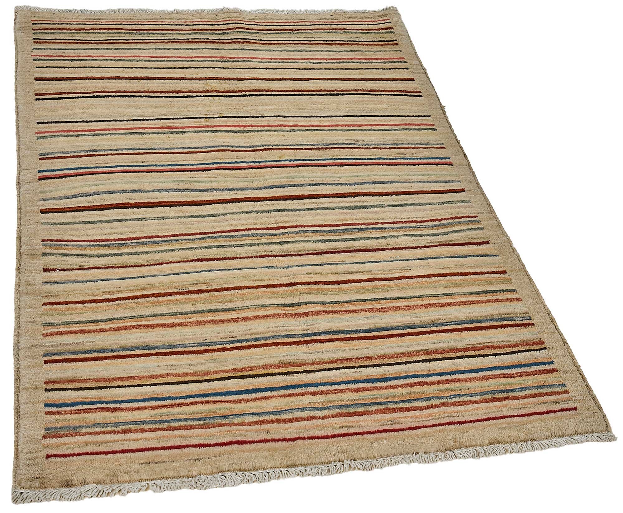 3x5 Beige Modern Striped Oushak Rug - 51387