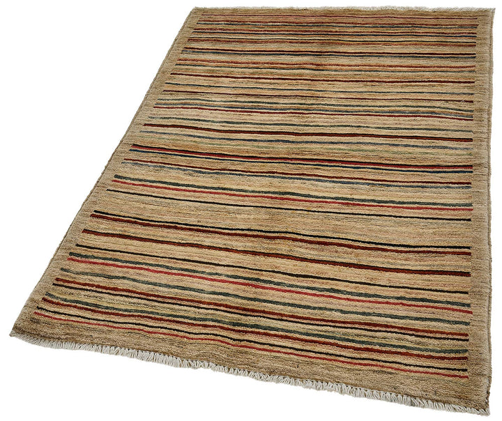3x5 Beige Modern Striped Oushak Rug - 51387