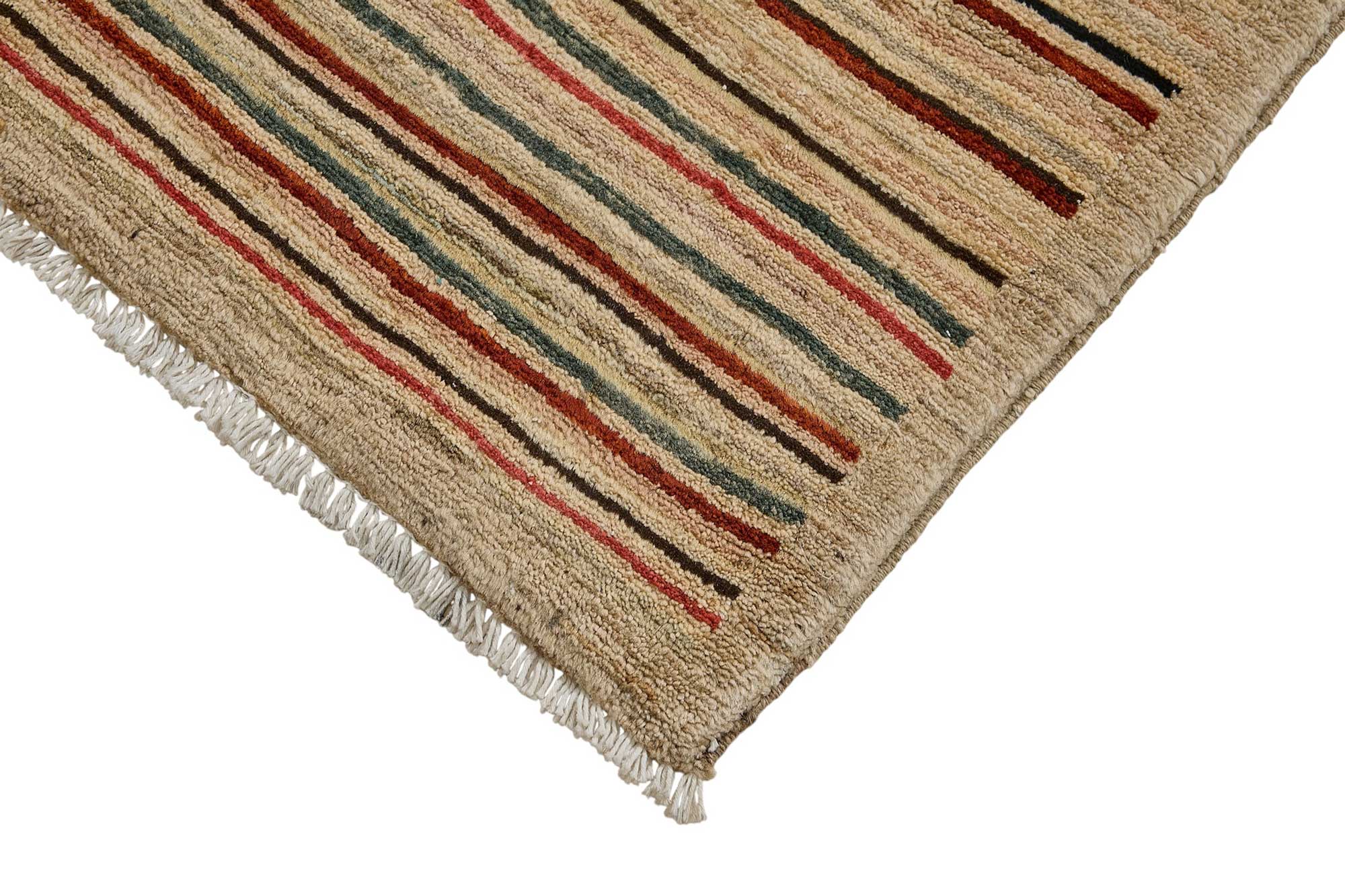 3x5 Beige Modern Striped Oushak Rug - 51387