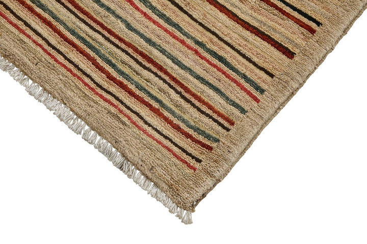 3x5 Beige Modern Striped Oushak Rug - 51387