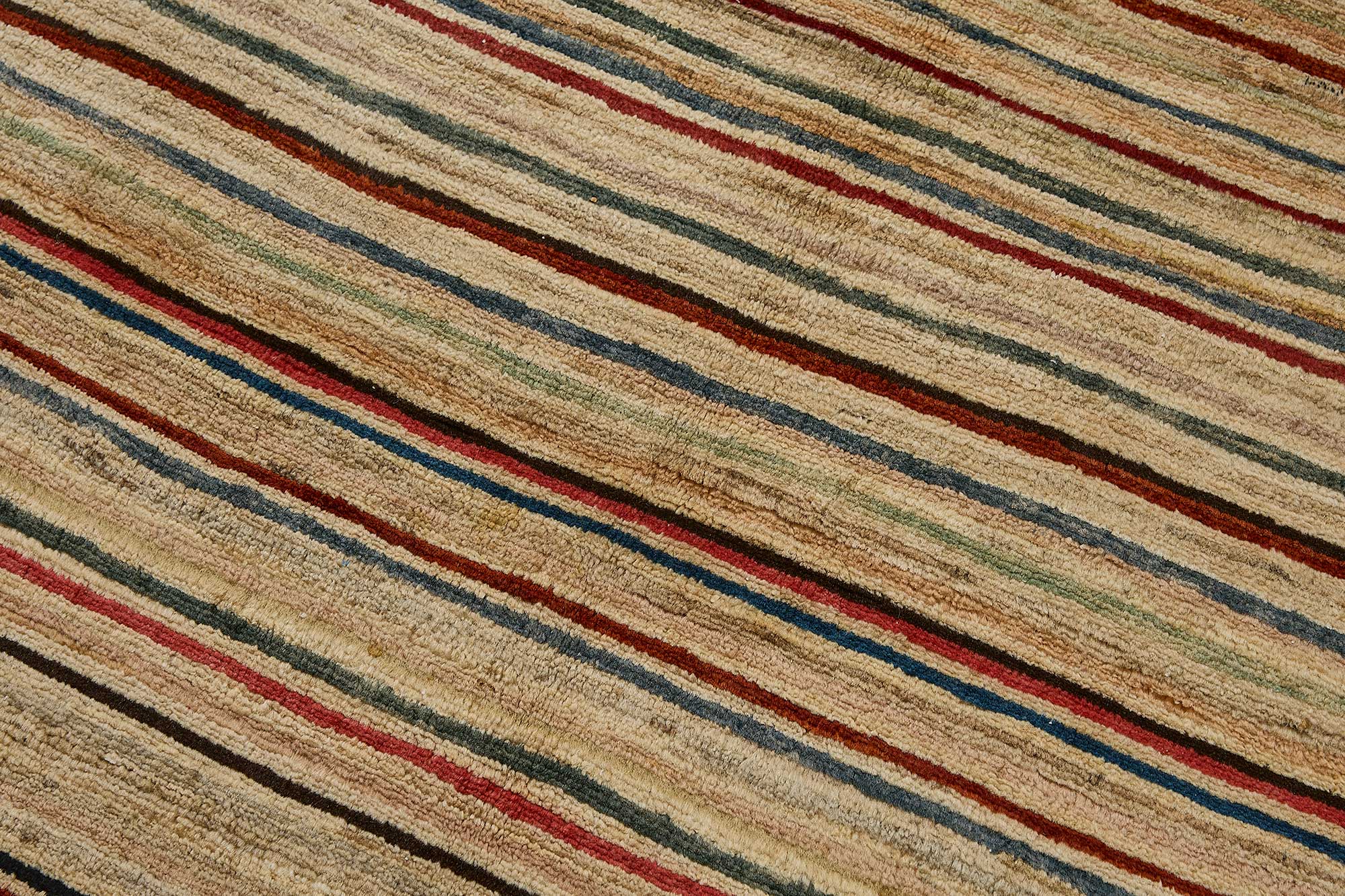 3x5 Beige Modern Striped Oushak Rug - 51387