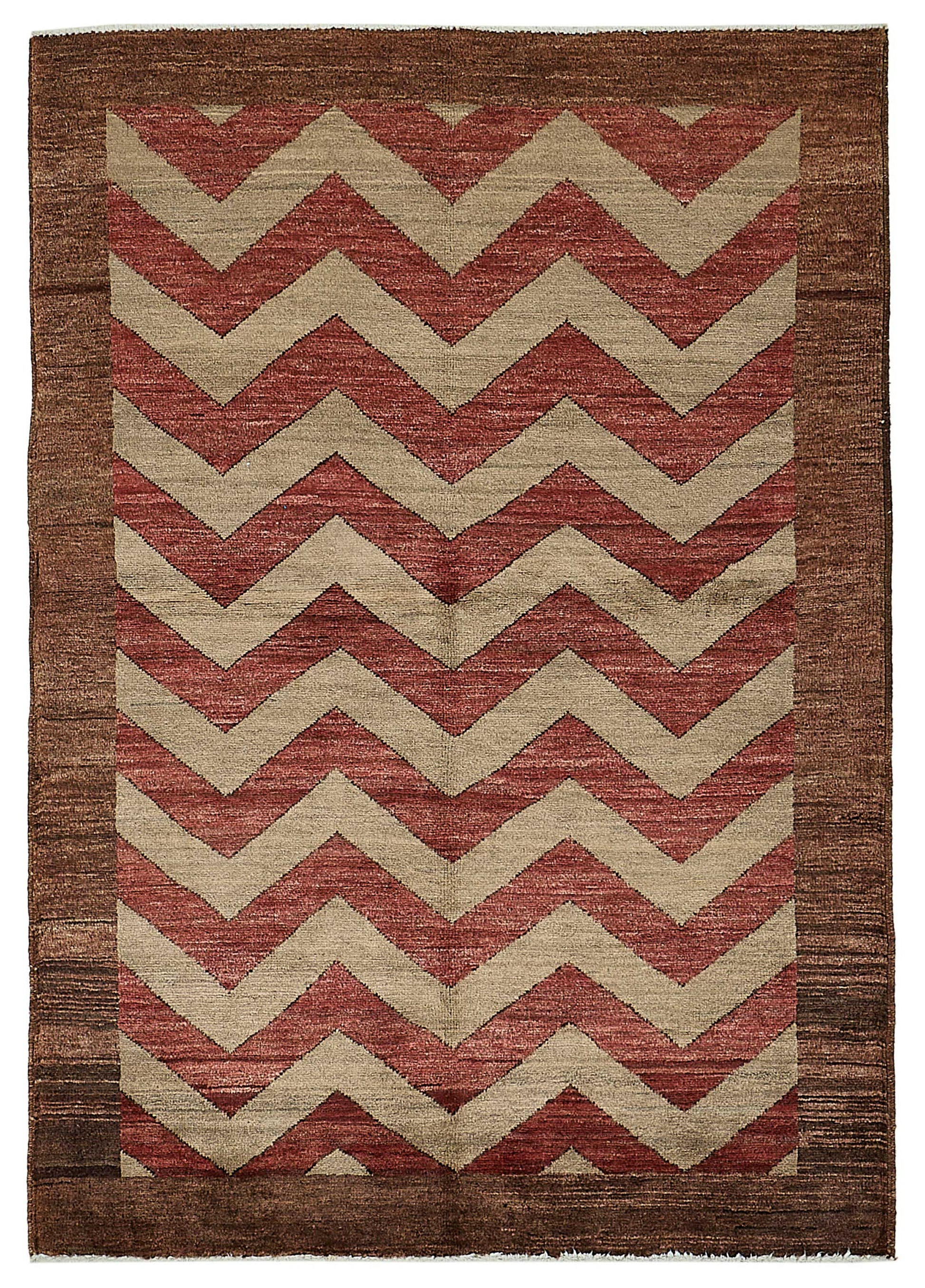 3x5 Brown Handmade Geometric Oushak Rug - 51389