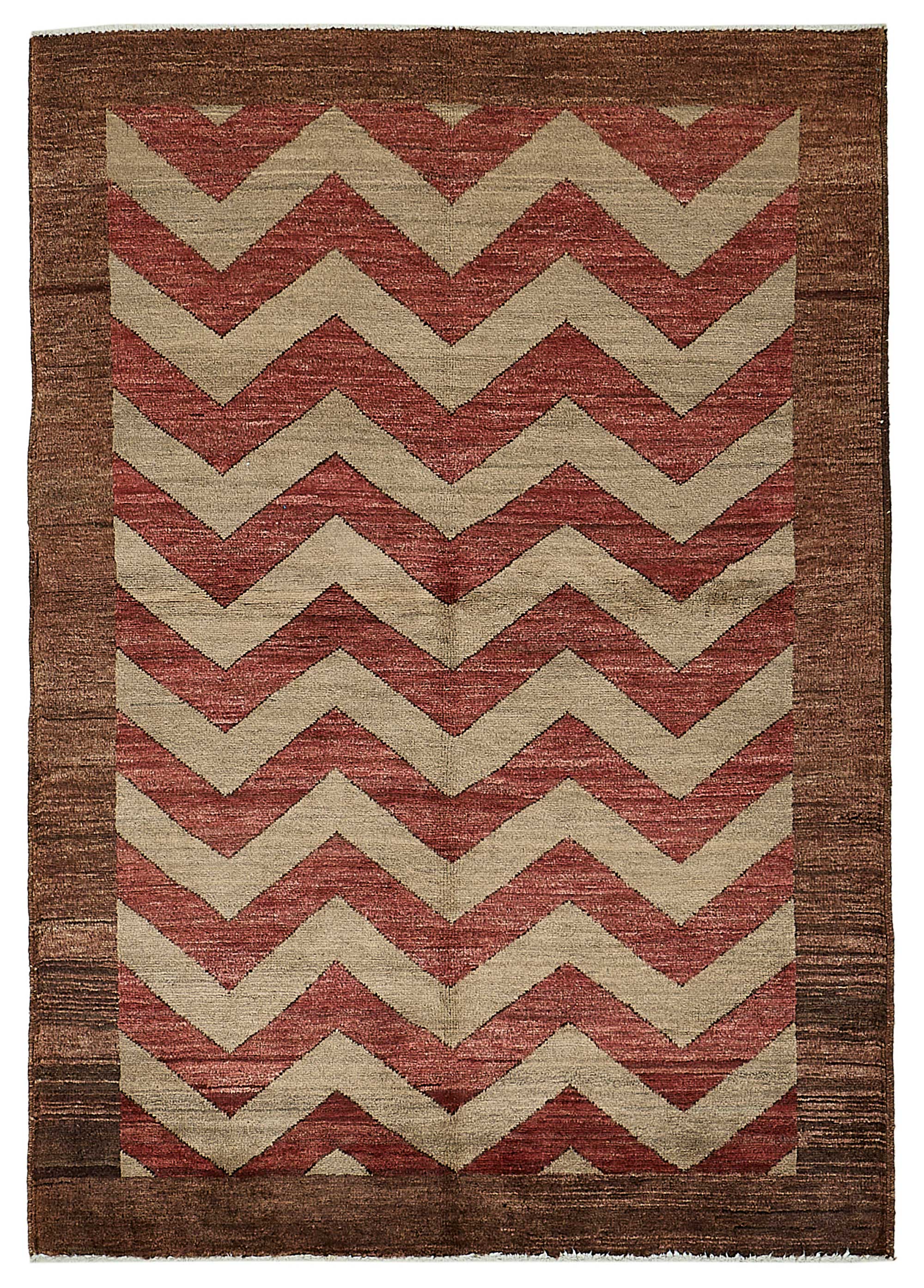3x5 Brown Handmade Geometric Oushak Rug - 51389