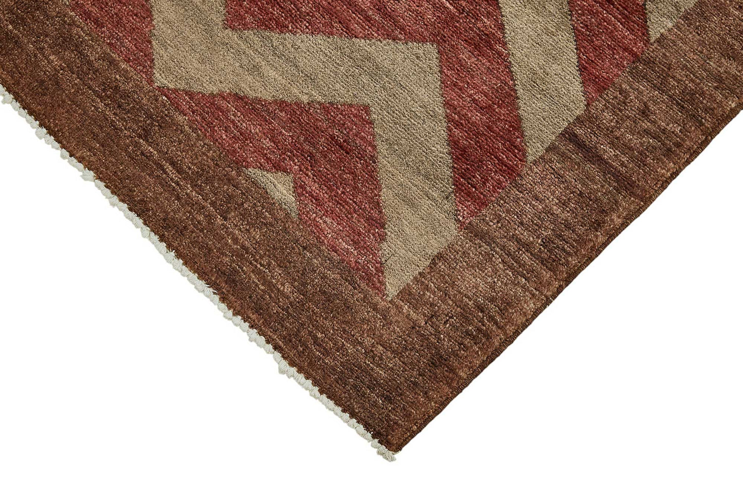 3x5 Brown Handmade Geometric Oushak Rug - 51389