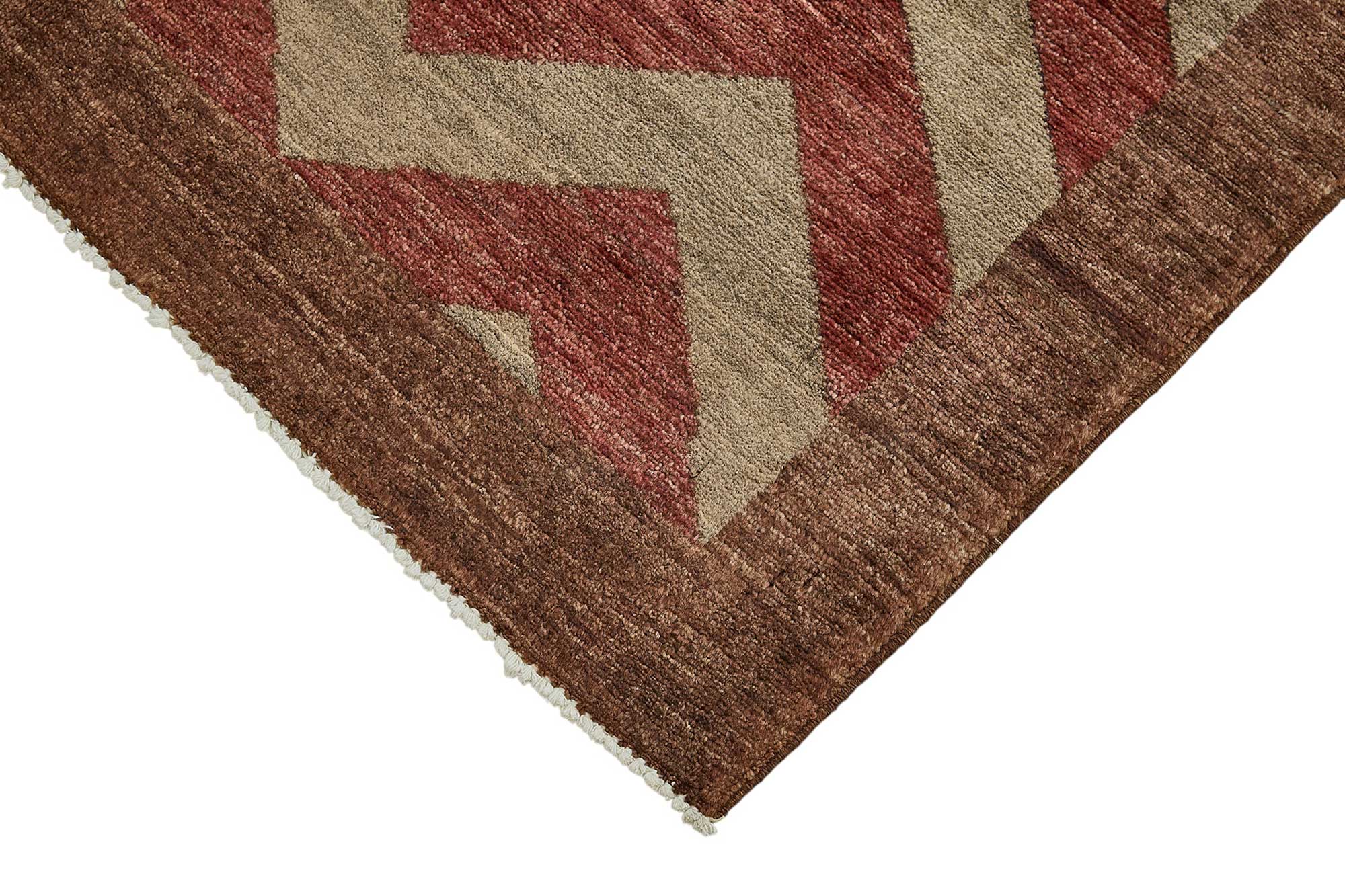 3x5 Brown Handmade Geometric Oushak Rug - 51389
