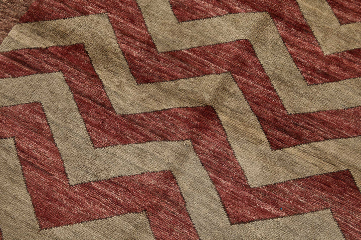 3x5 Brown Handmade Geometric Oushak Rug - 51389