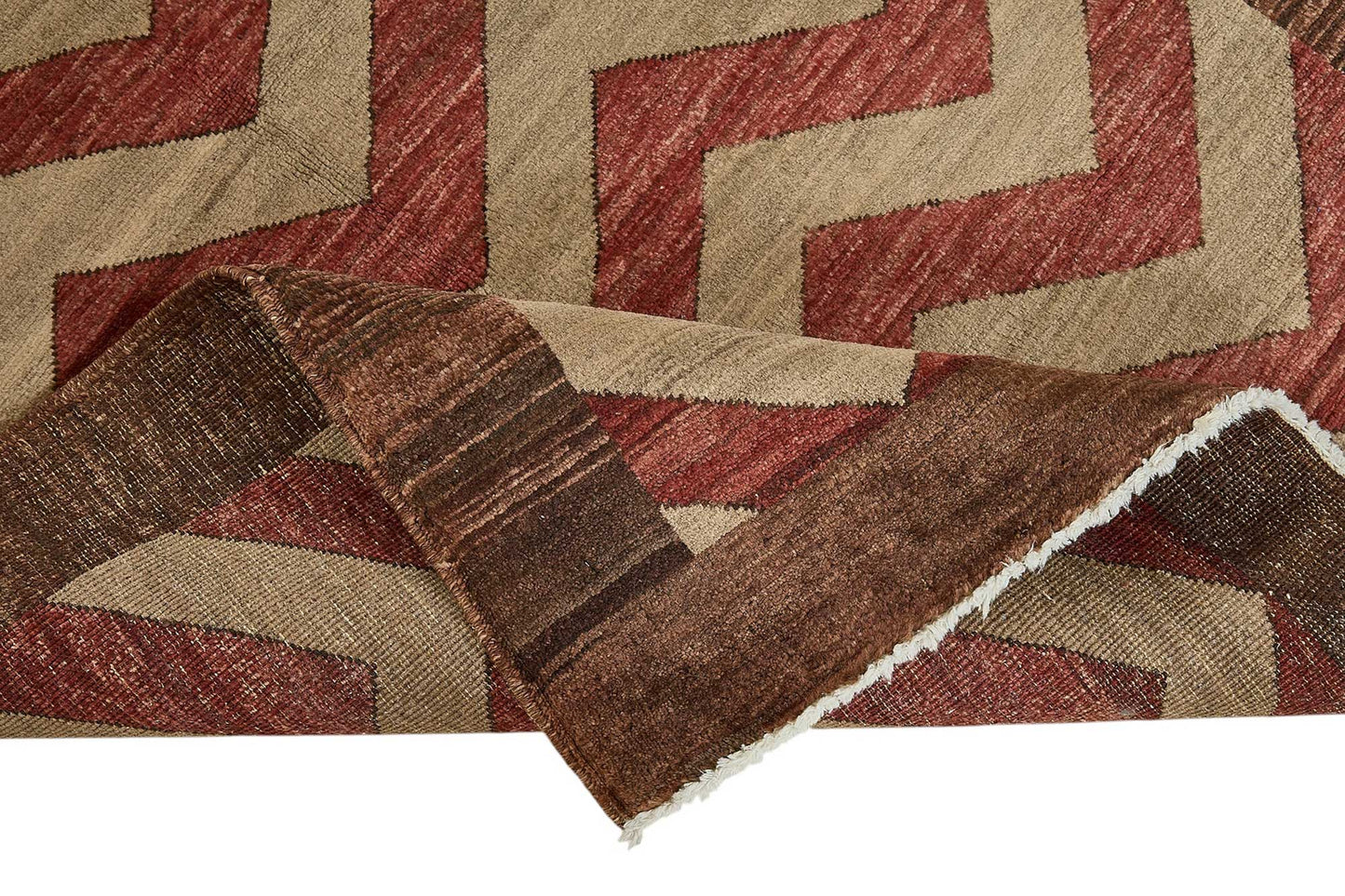 3x5 Brown Handmade Geometric Oushak Rug - 51389