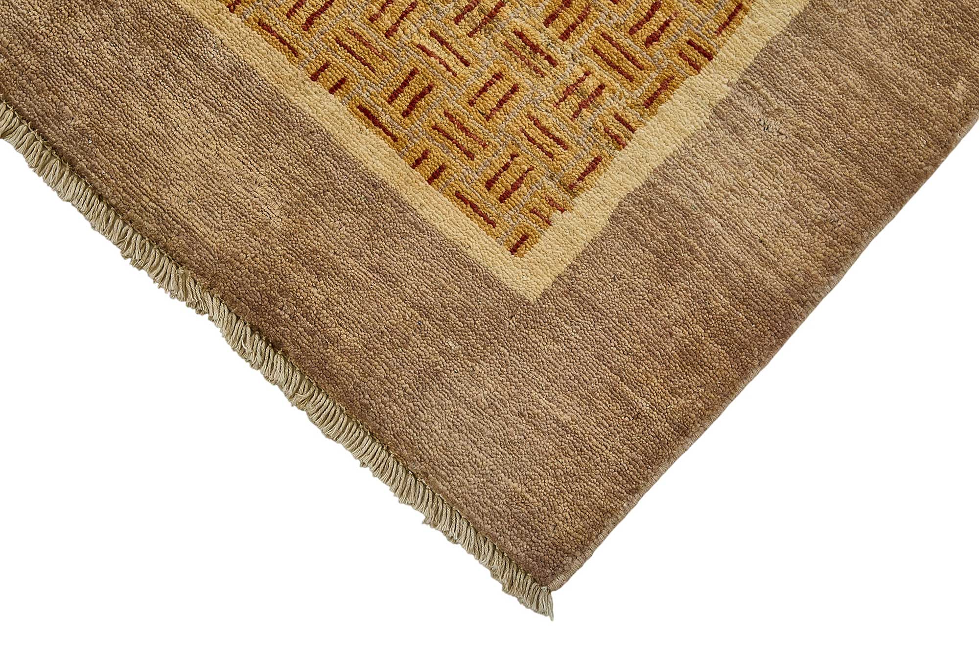 3x5 Brown Geometric Oushak Rug - 51392