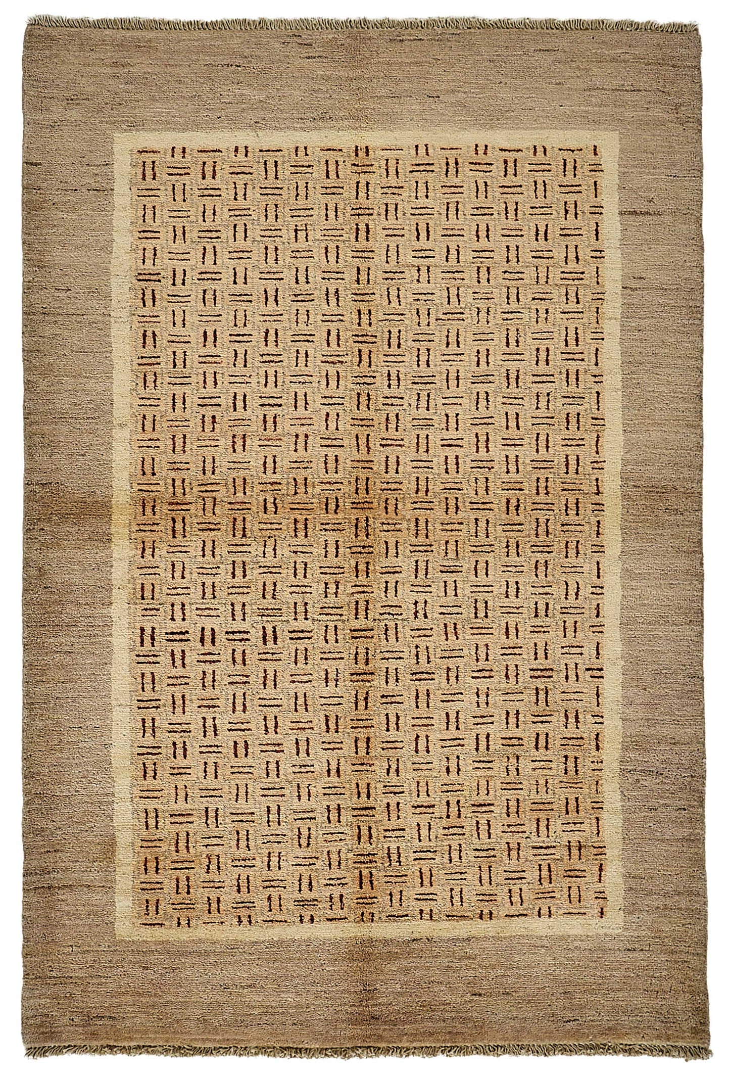 3x5 Brown Handmade Geometric Oushak Rug - 51393