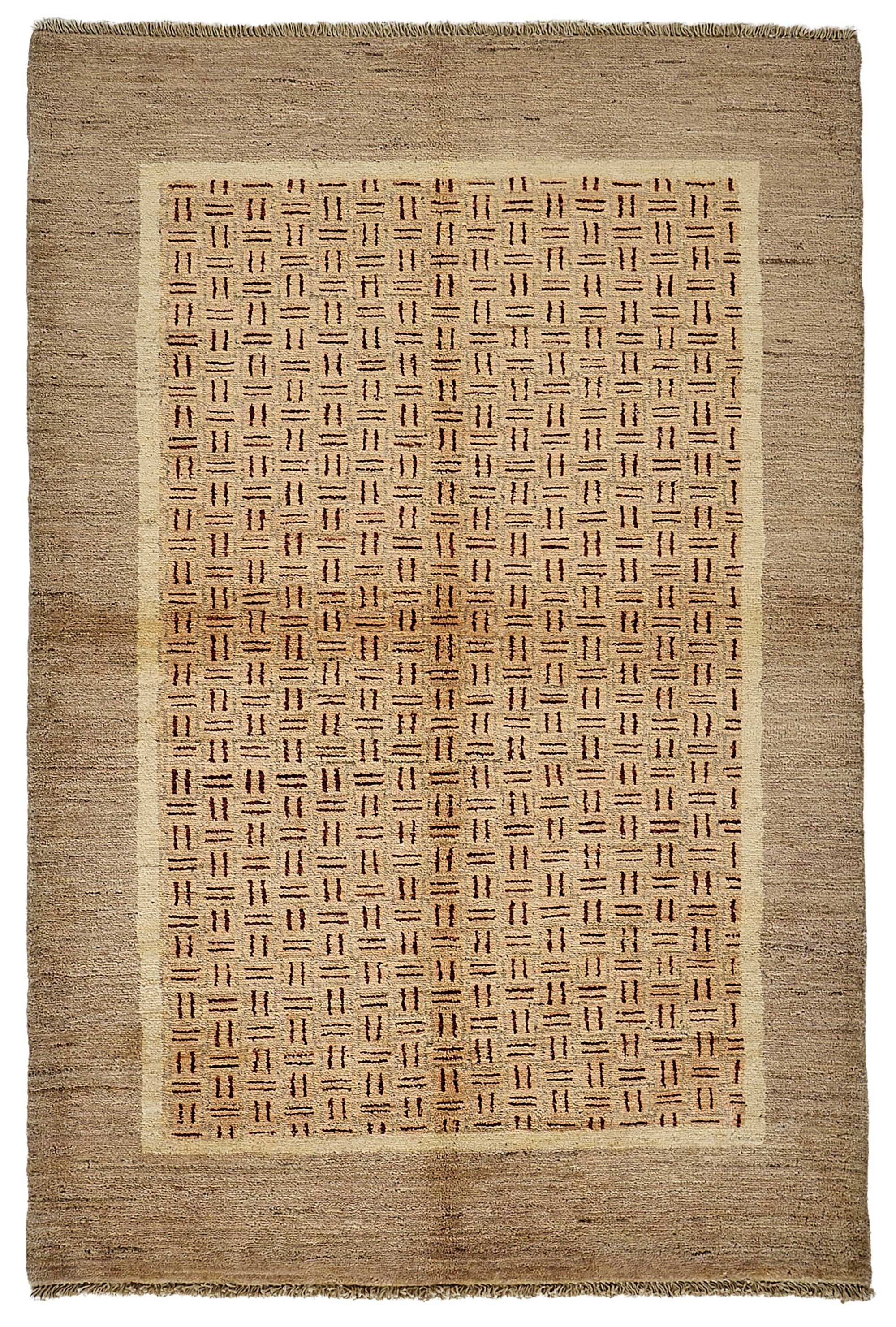 3x5 Brown Handmade Geometric Oushak Rug - 51393