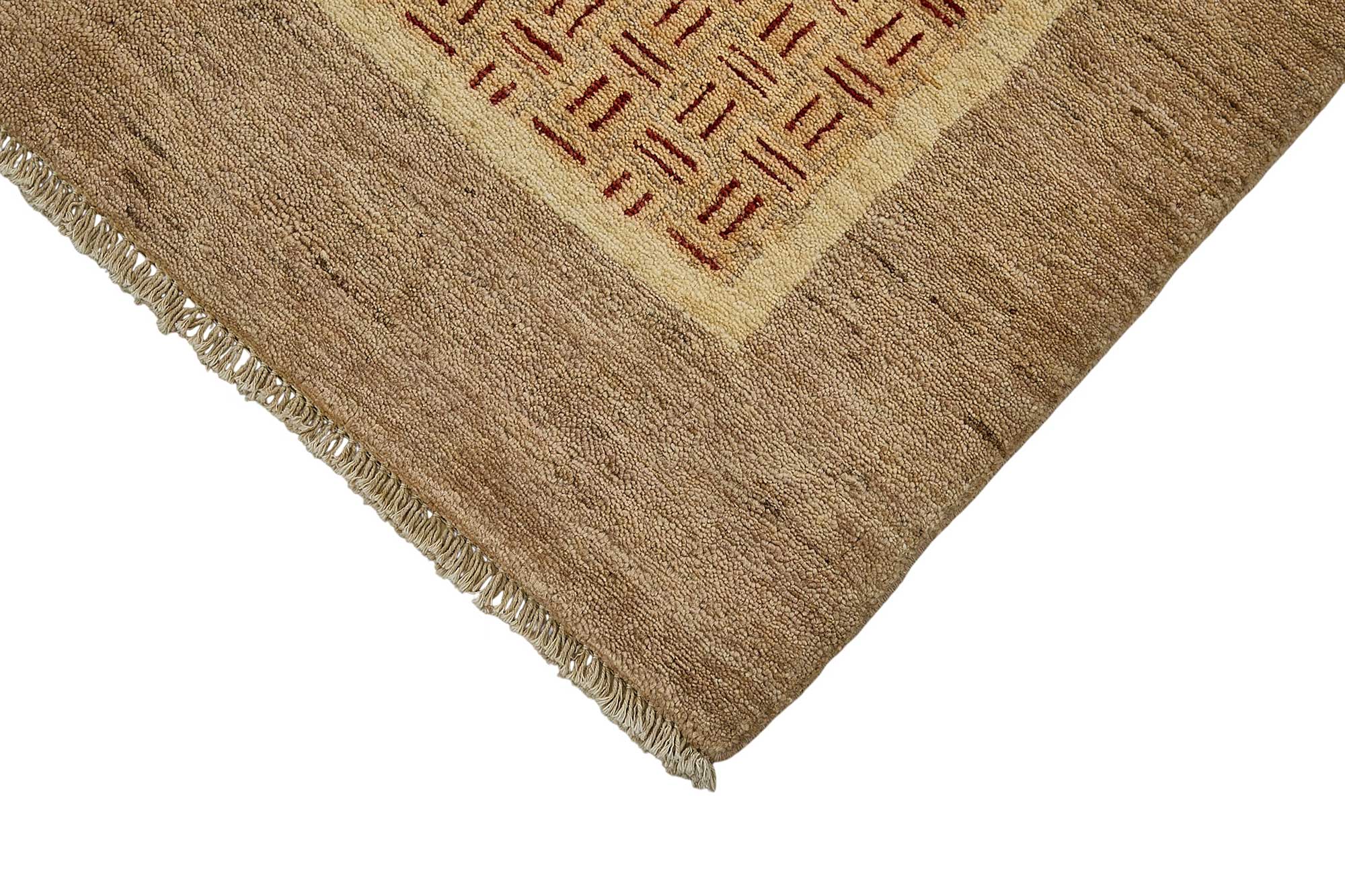 3x5 Brown Handmade Geometric Oushak Rug - 51393