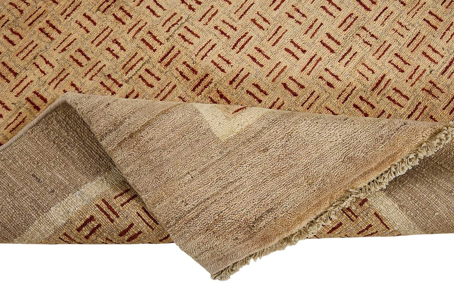3x5 Brown Handmade Geometric Oushak Rug - 51393
