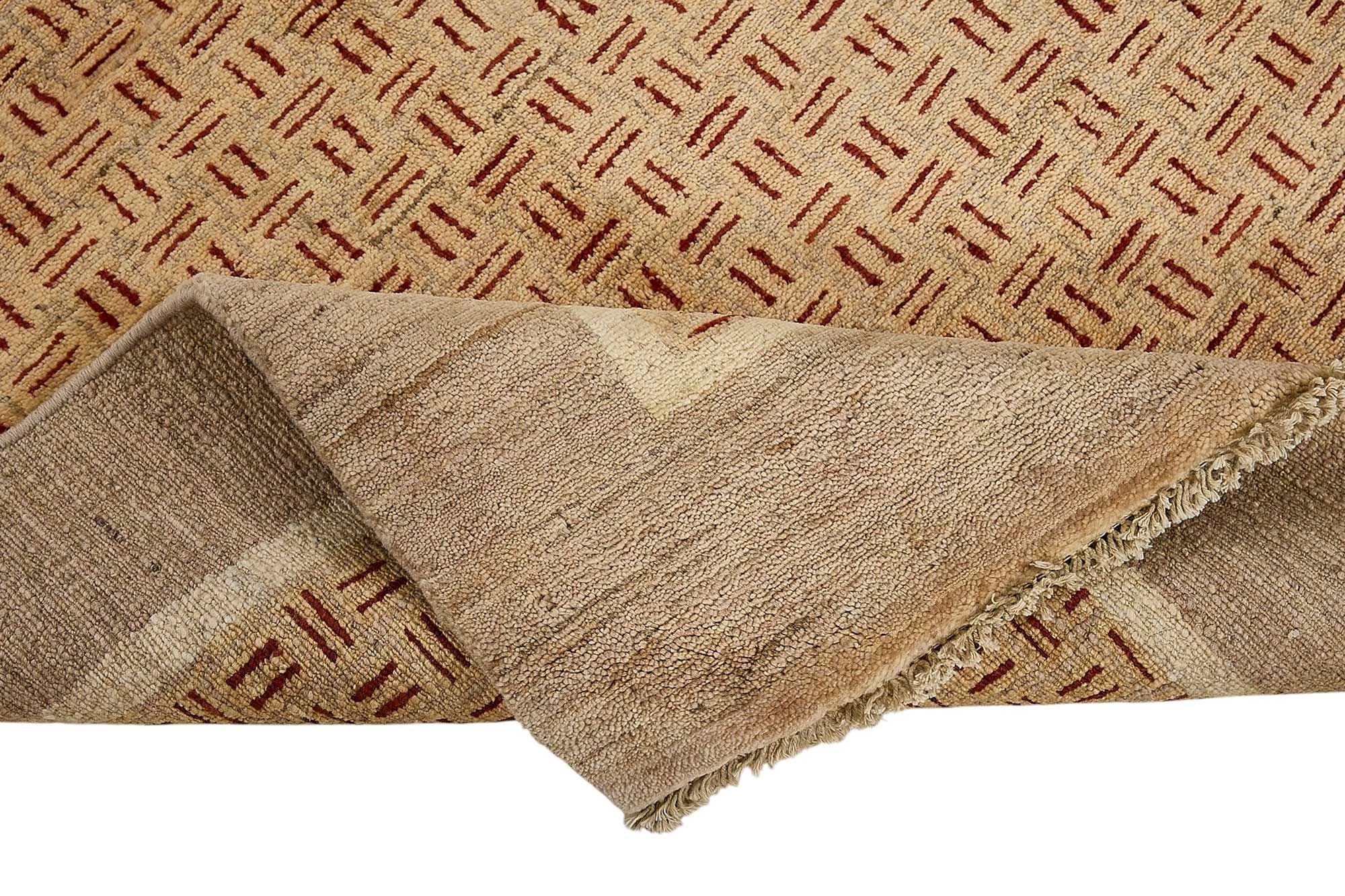 3x5 Brown Handmade Geometric Oushak Rug - 51393