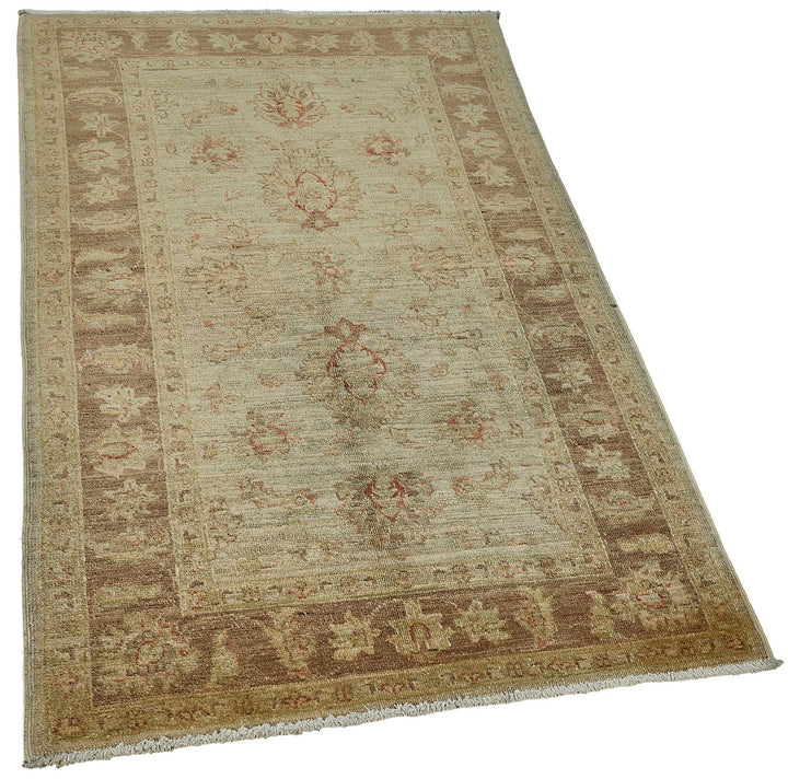 3x5 Beige Traditional Floral Medallion Oushak Rug - 51394