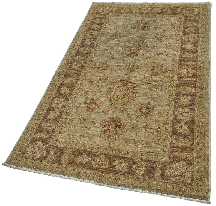 3x5 Beige Traditional Floral Medallion Oushak Rug - 51394