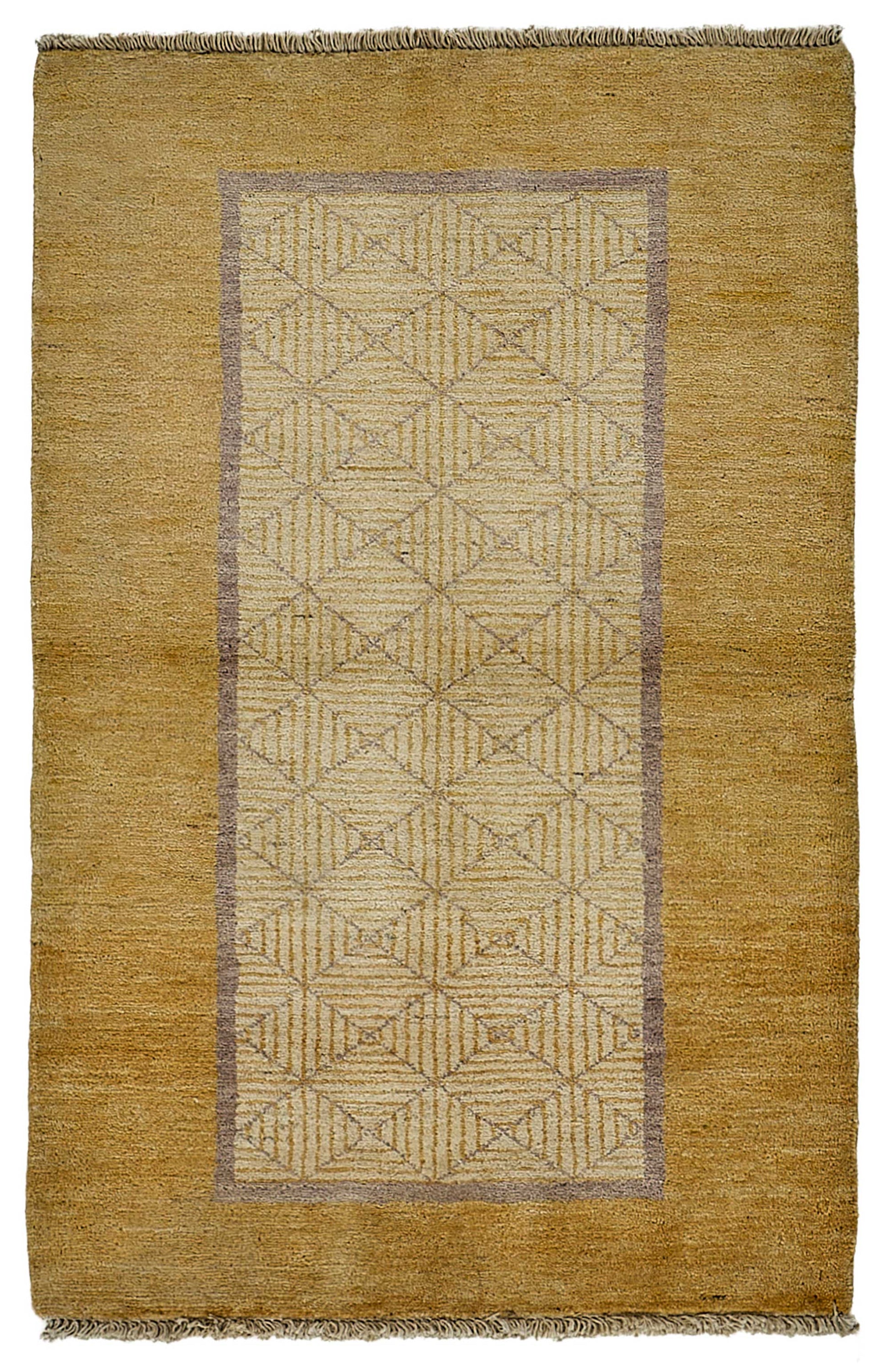 3x4 Beige Geometric Oushak Rug - 51396