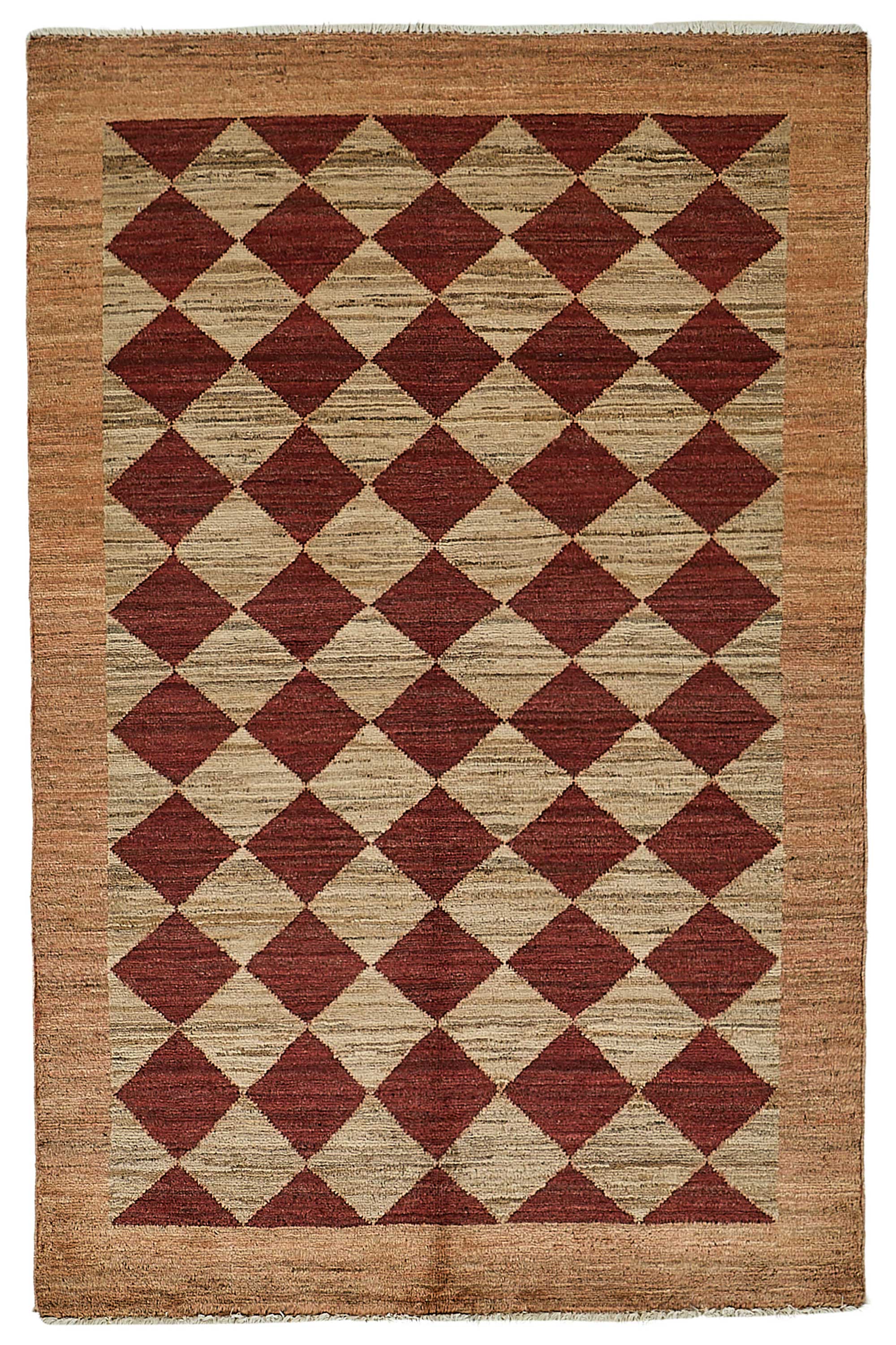 3x5 Beige Handmade Geometric Oushak Rug - 51397