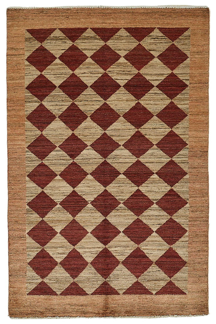 3x5 Beige Handmade Geometric Oushak Rug - 51397