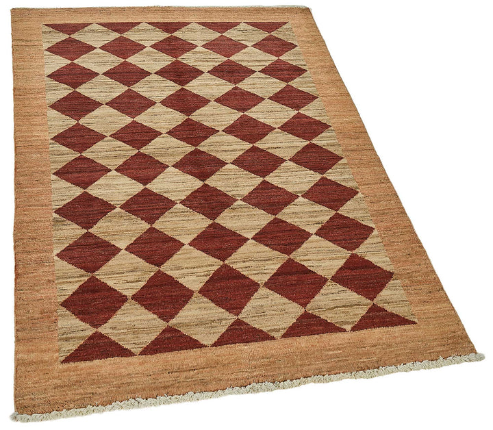 3x5 Beige Handmade Geometric Oushak Rug - 51397