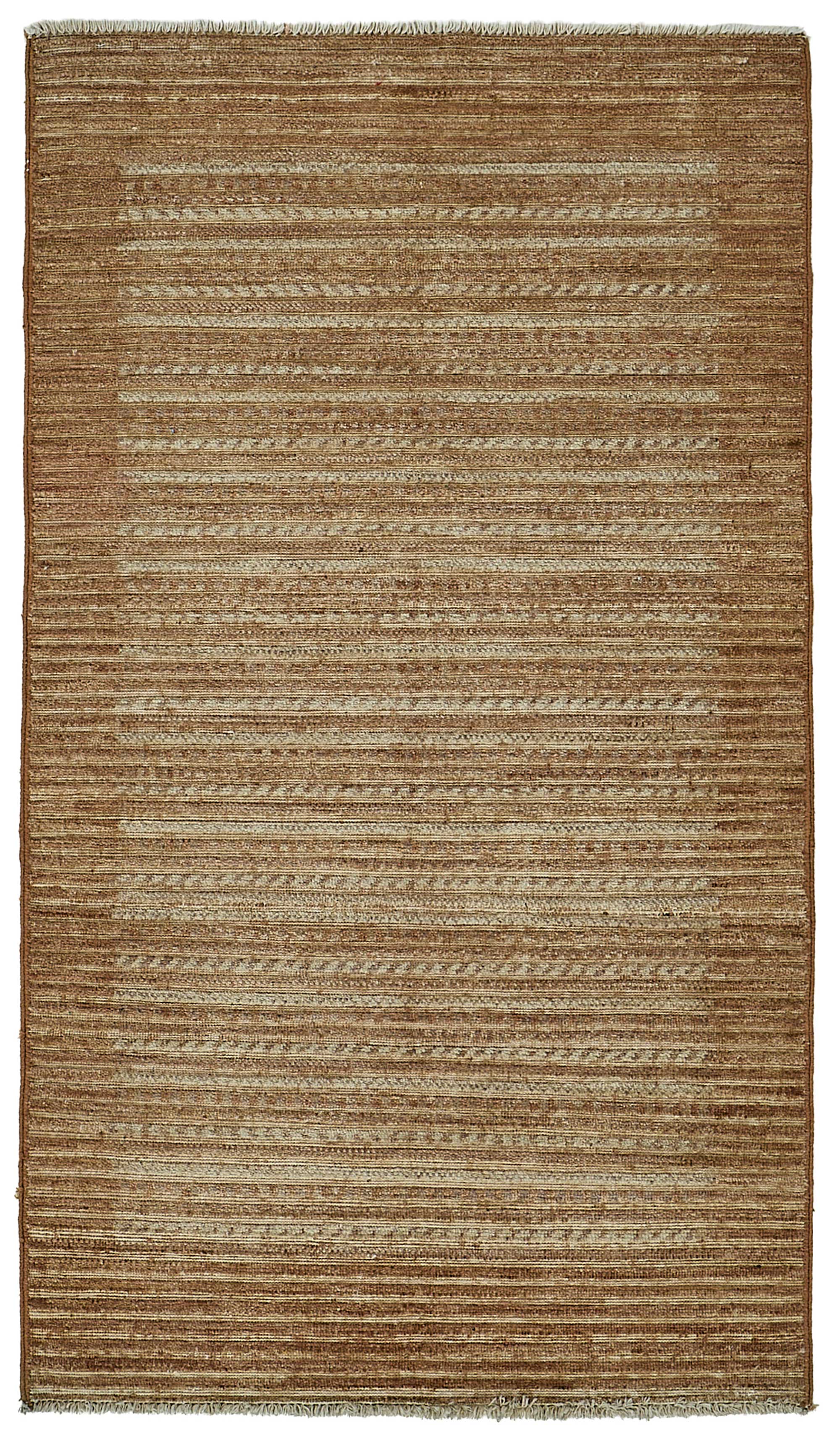 3x5 Brown Handmade Striped Oushak Rug - 51398