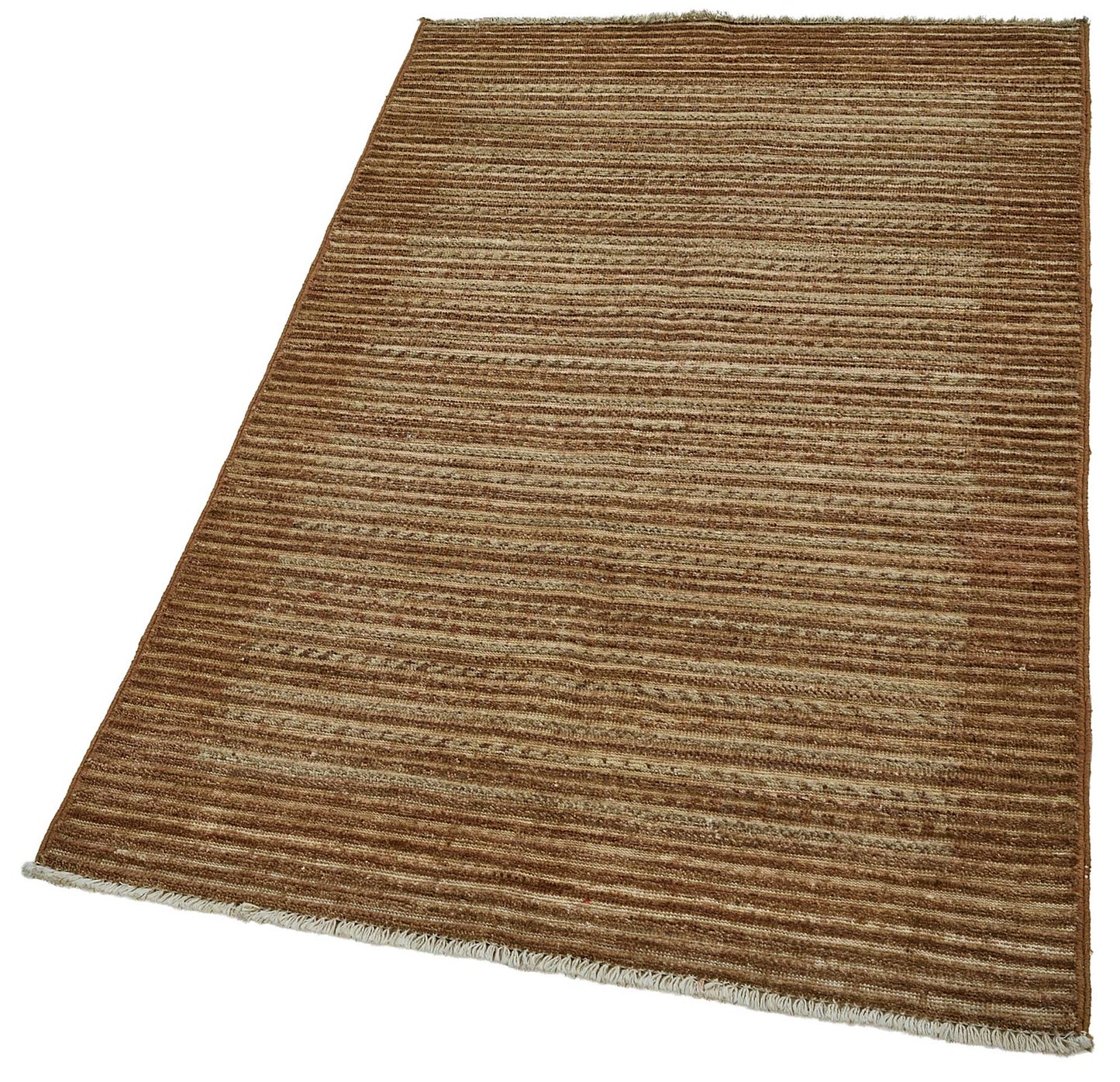 3x5 Brown Handmade Striped Oushak Rug - 51398