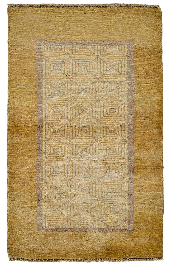 3x4 Beige Contemporary Geometric Oushak Rug - 51399