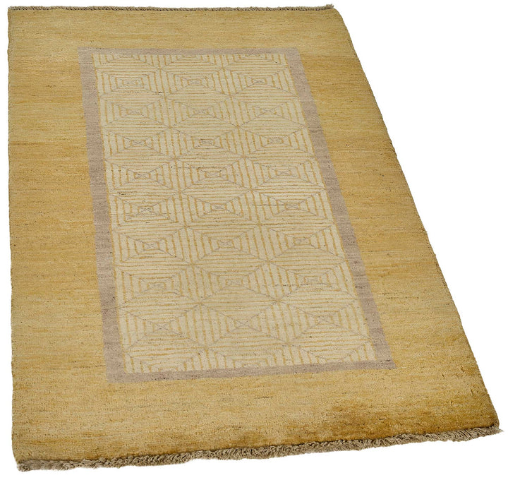 3x4 Beige Contemporary Geometric Oushak Rug - 51399
