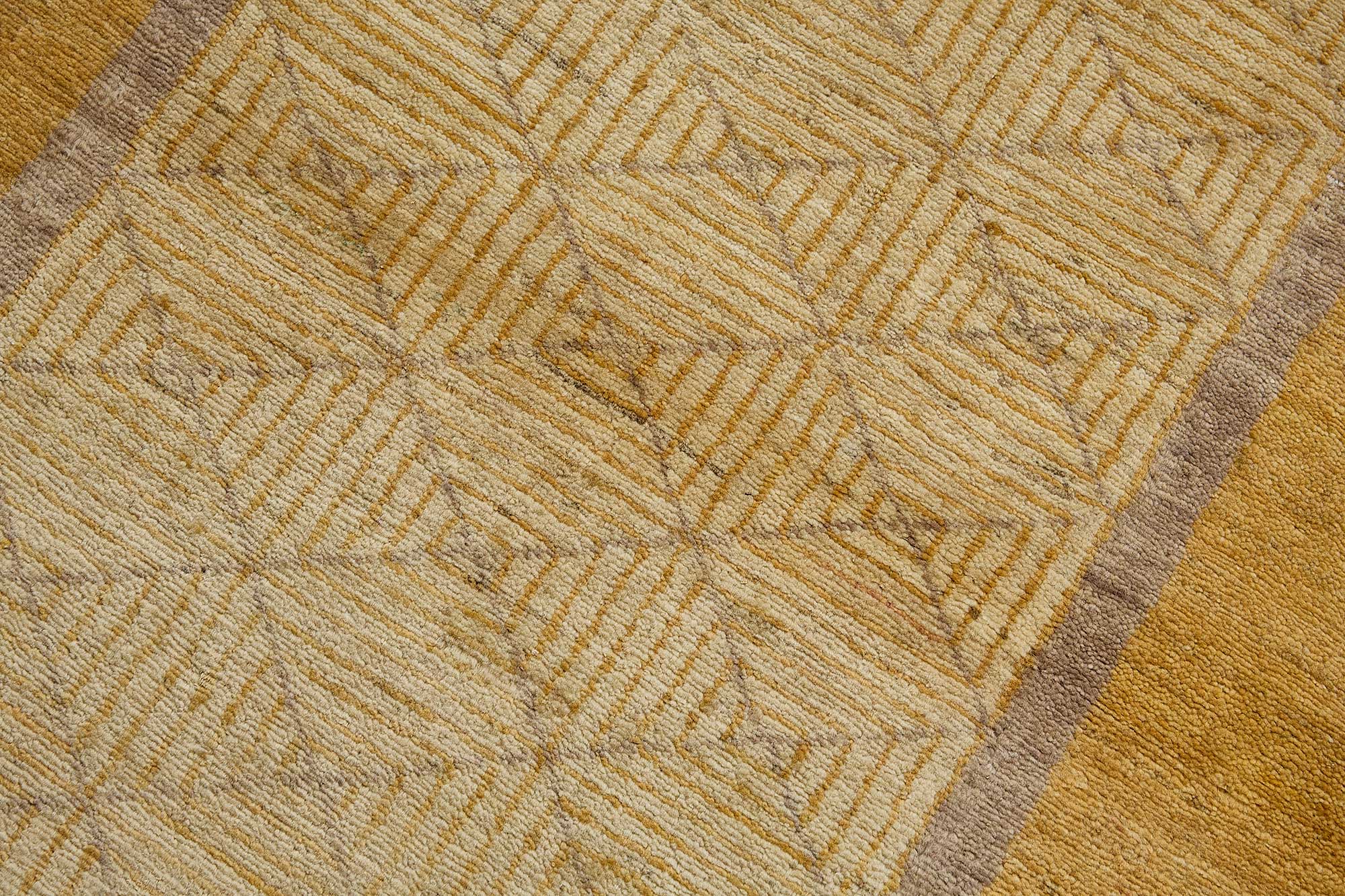 3x4 Beige Contemporary Geometric Oushak Rug - 51399