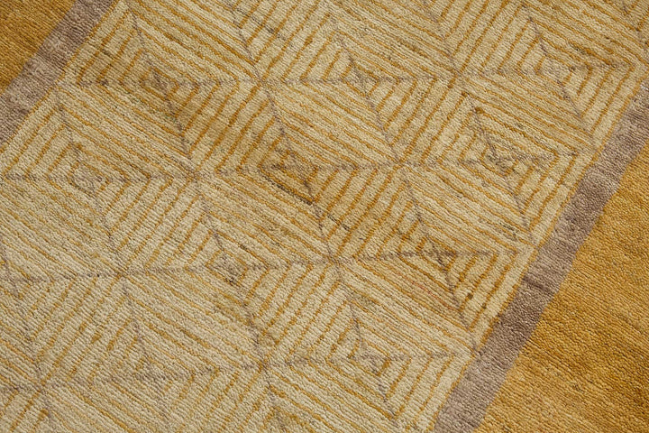 3x4 Beige Contemporary Geometric Oushak Rug - 51399
