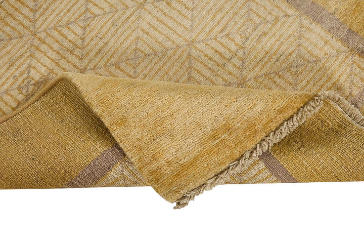 3x4 Beige Contemporary Geometric Oushak Rug - 51399