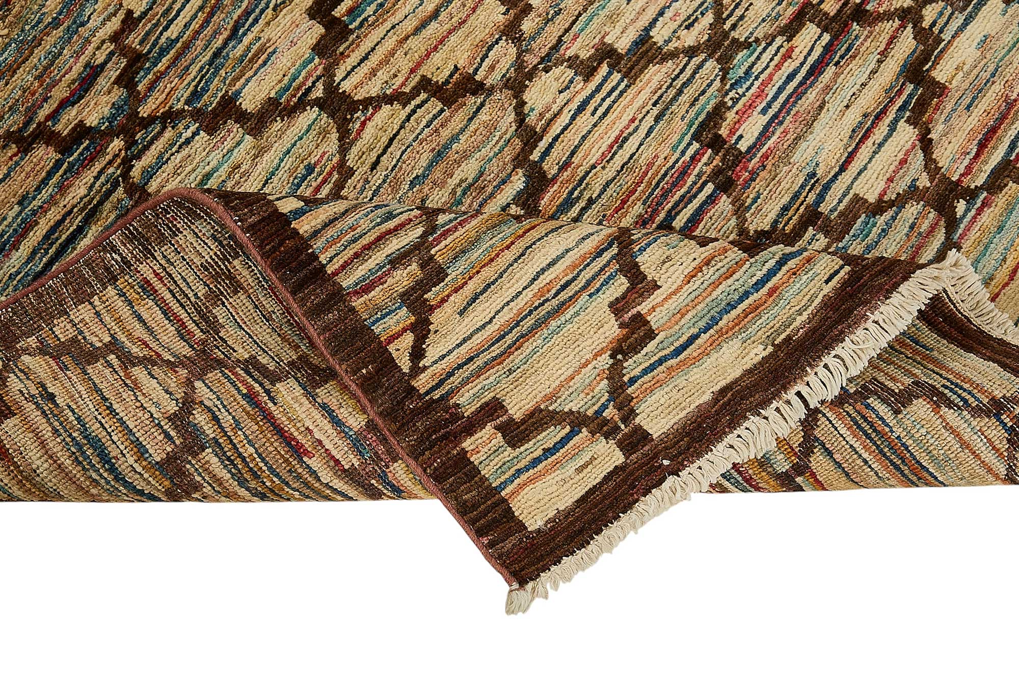 3x5 Beige Tribal Geometric Oushak Rug - 51400