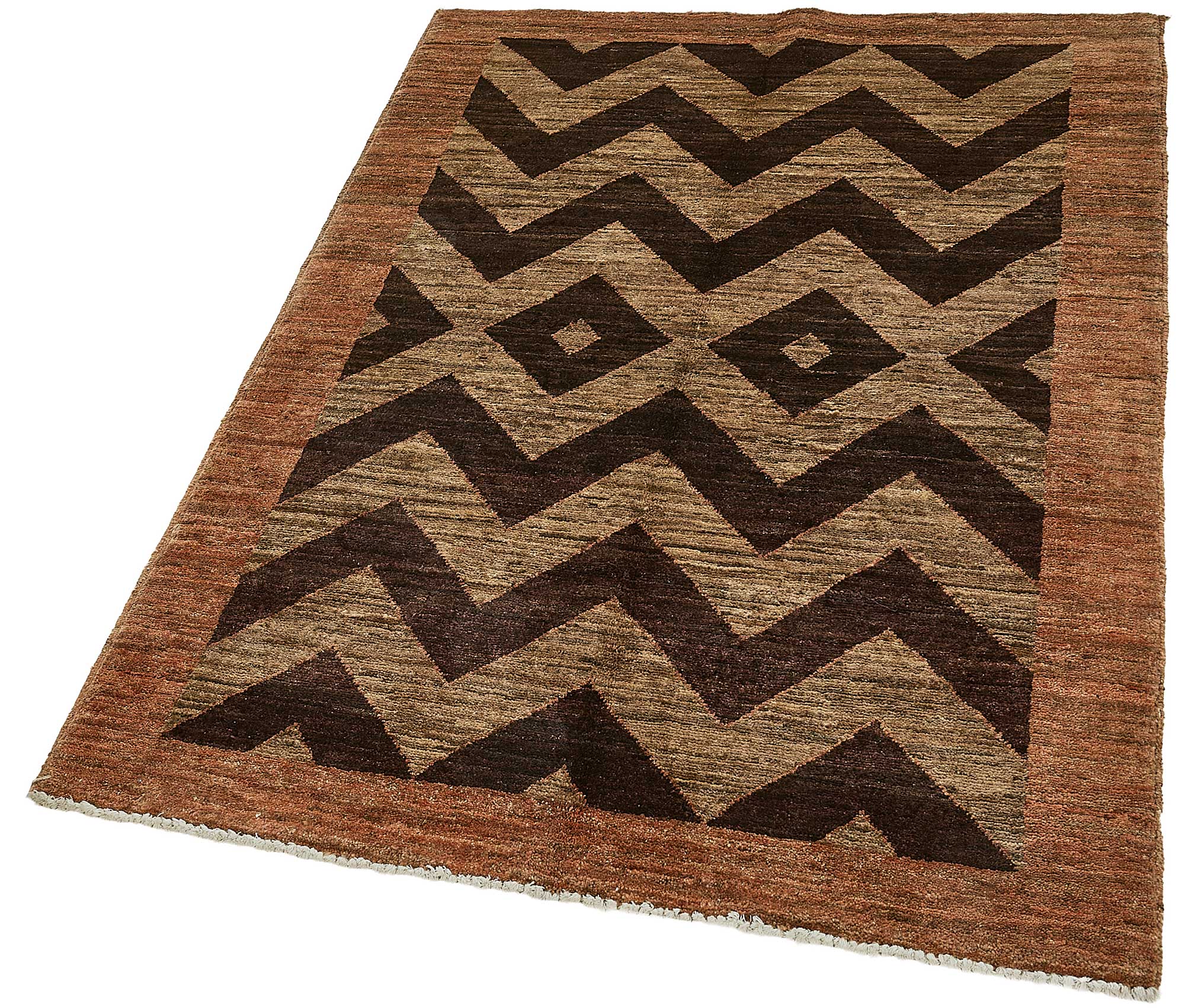 3x5 Brown Traditional Geometric Oushak Rug - 51402