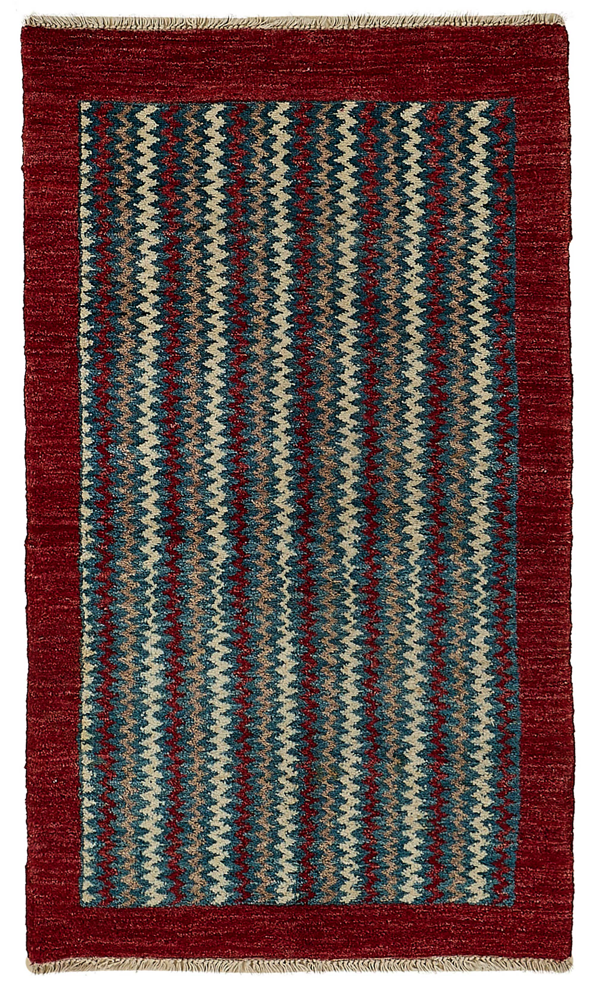 2x4 Red Contemporary Striped Oushak Rug - 51405