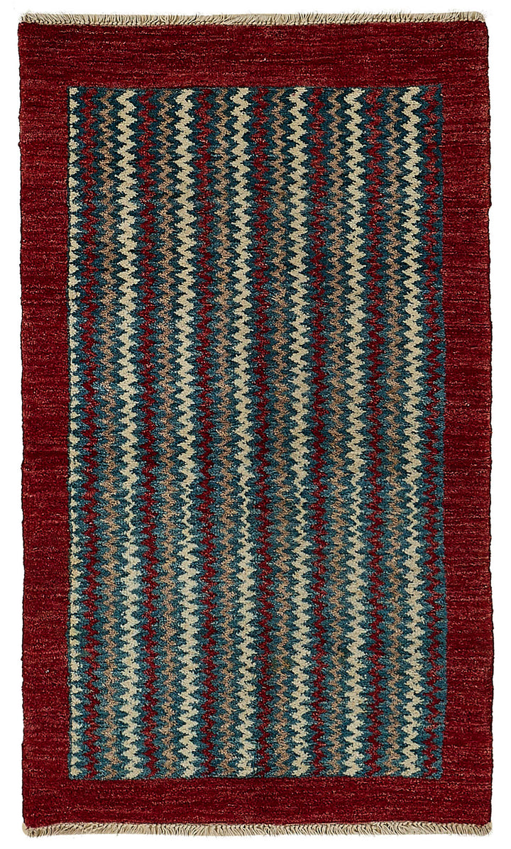 2x4 Red Contemporary Striped Oushak Rug - 51405