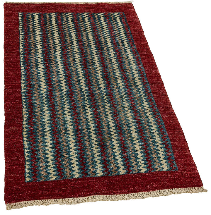 2x4 Red Contemporary Striped Oushak Rug - 51405