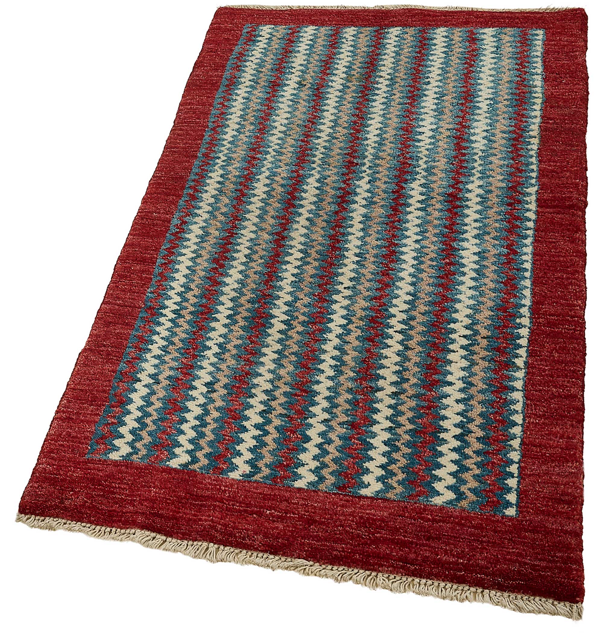 2x4 Red Contemporary Striped Oushak Rug - 51405