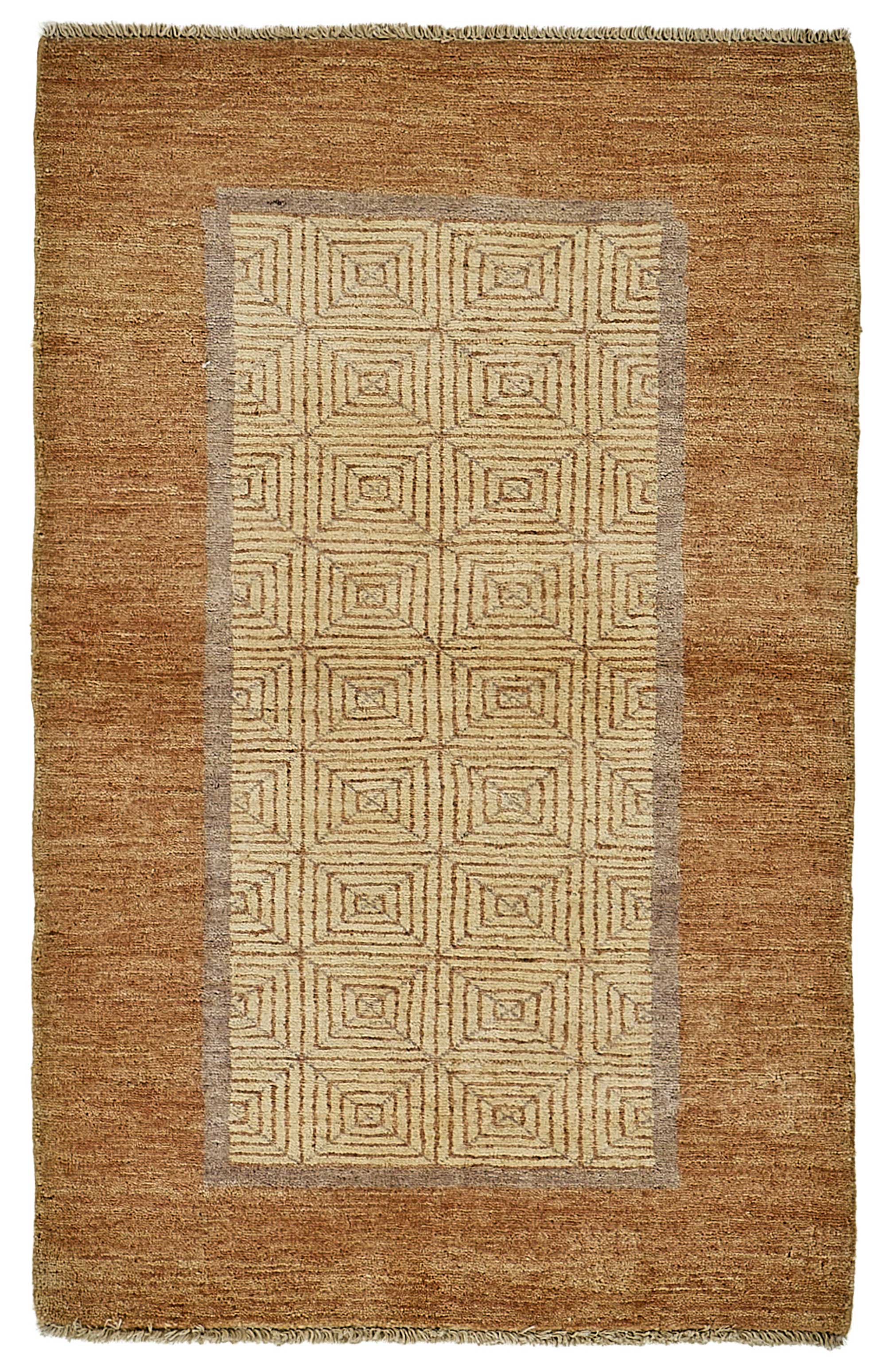 3x4 Beige Traditional Geometric Oushak Rug - 51406