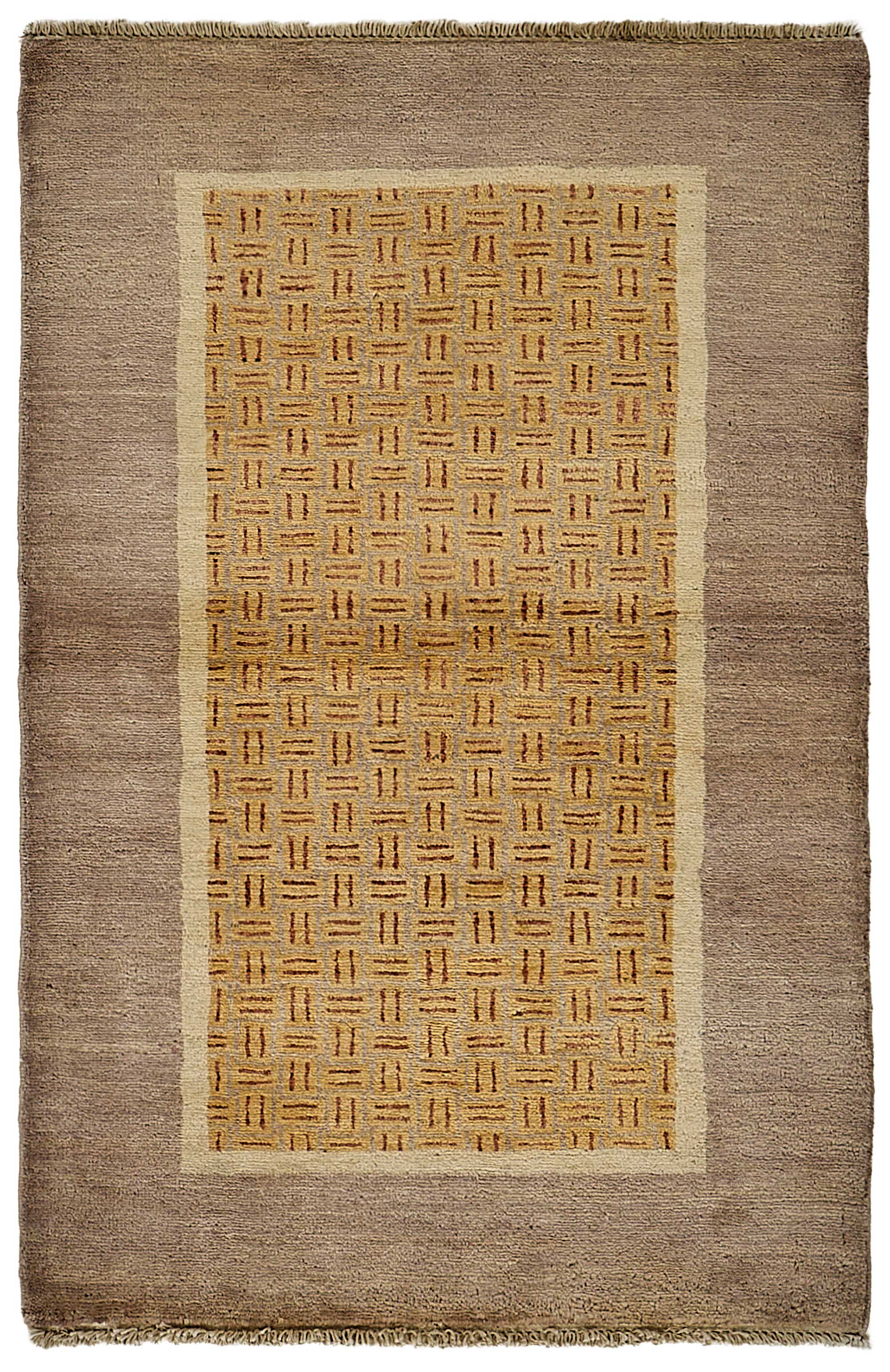 2x4 Beige Contemporary Geometric Oushak Rug - 51407