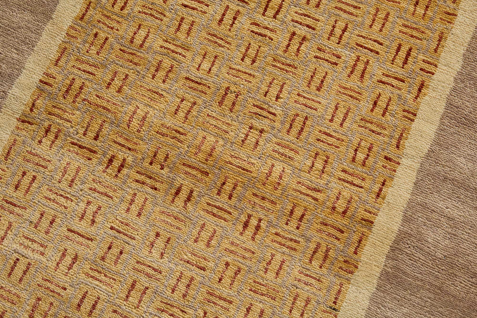 2x4 Beige Contemporary Geometric Oushak Rug - 51407