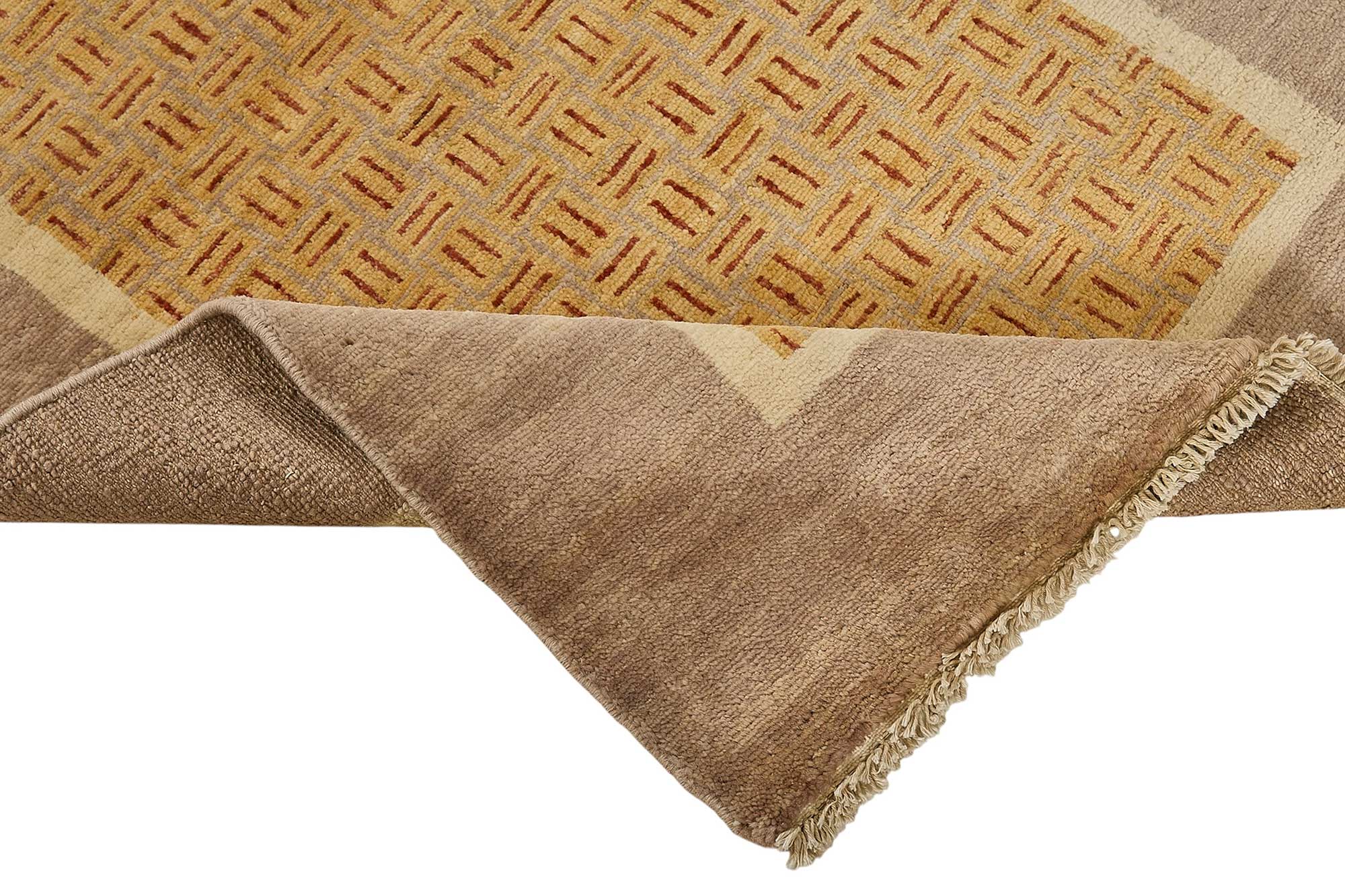2x4 Beige Contemporary Geometric Oushak Rug - 51407