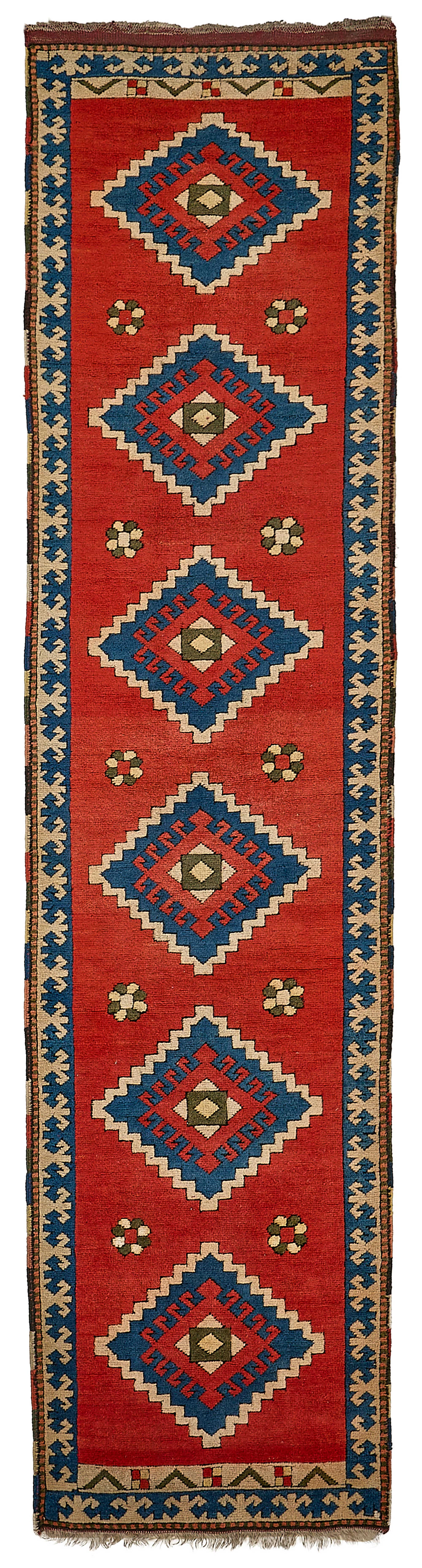 3x11 Red Traditional Medallion Oushak Rug - 51409