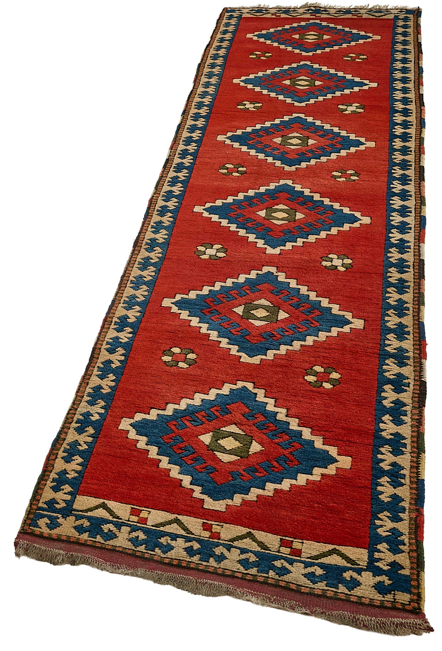 3x11 Red Traditional Medallion Oushak Rug - 51409