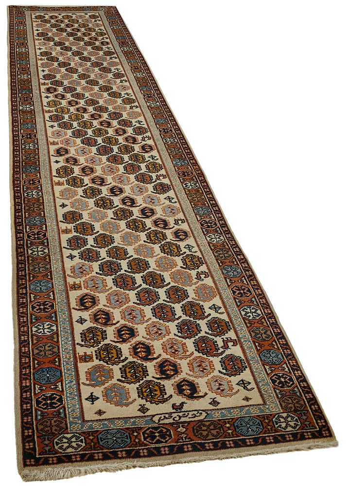 2x12 Beige Traditional Geometric Oushak Rug - 51410