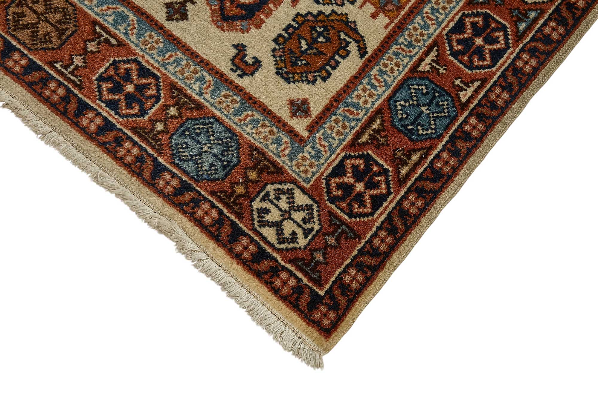 2x12 Beige Traditional Geometric Oushak Rug - 51410