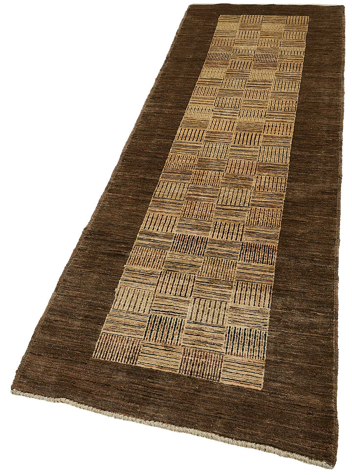 3x9 Beige Contemporary Geometric Oushak Rug - 51411