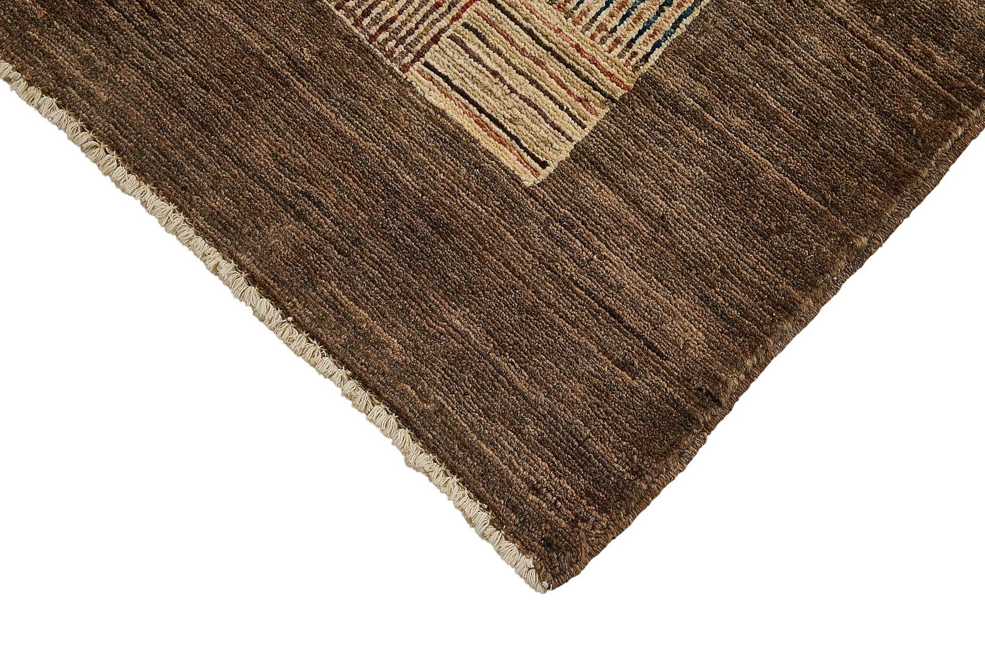 3x9 Beige Contemporary Geometric Oushak Rug - 51411