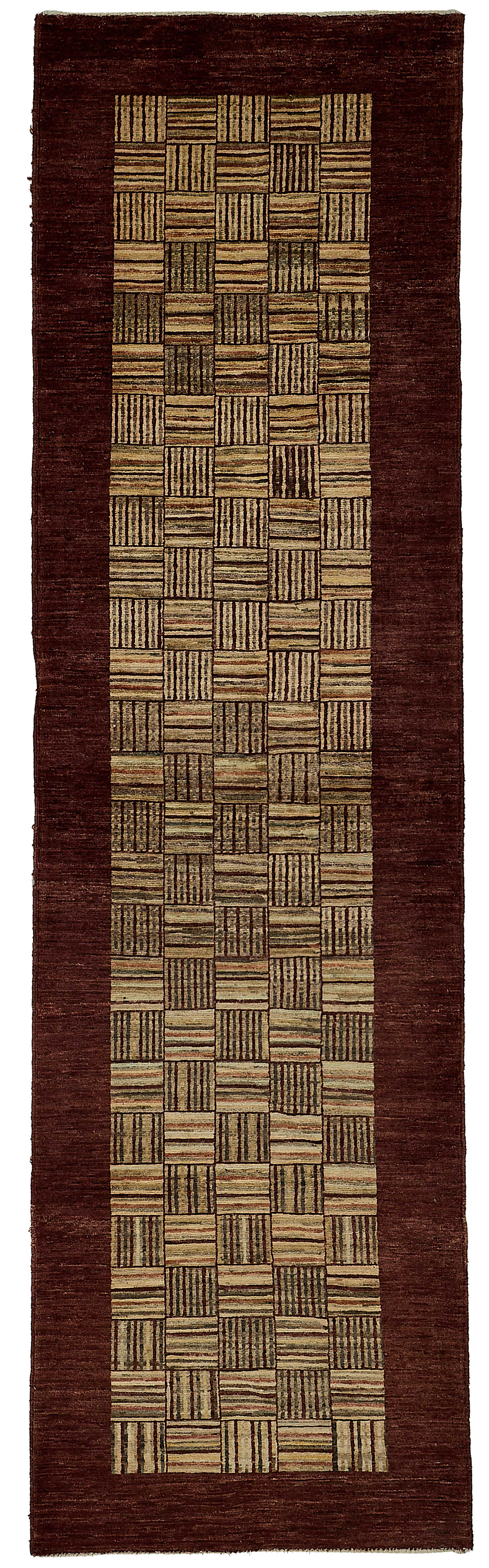 3x10 Red Geometric Oushak Rug - 51412