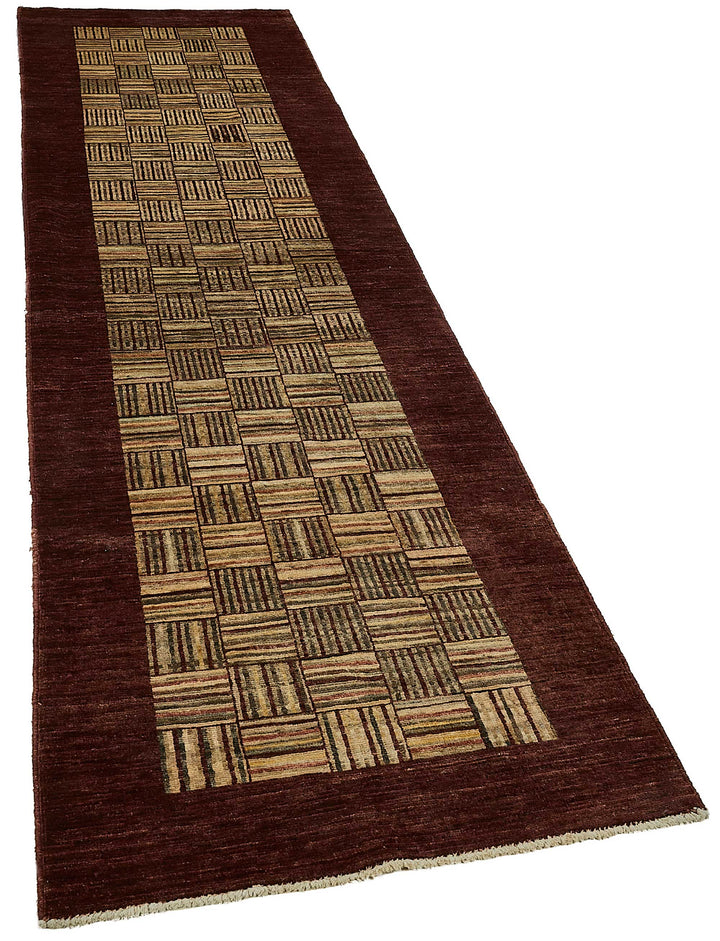 3x10 Red Geometric Oushak Rug - 51412