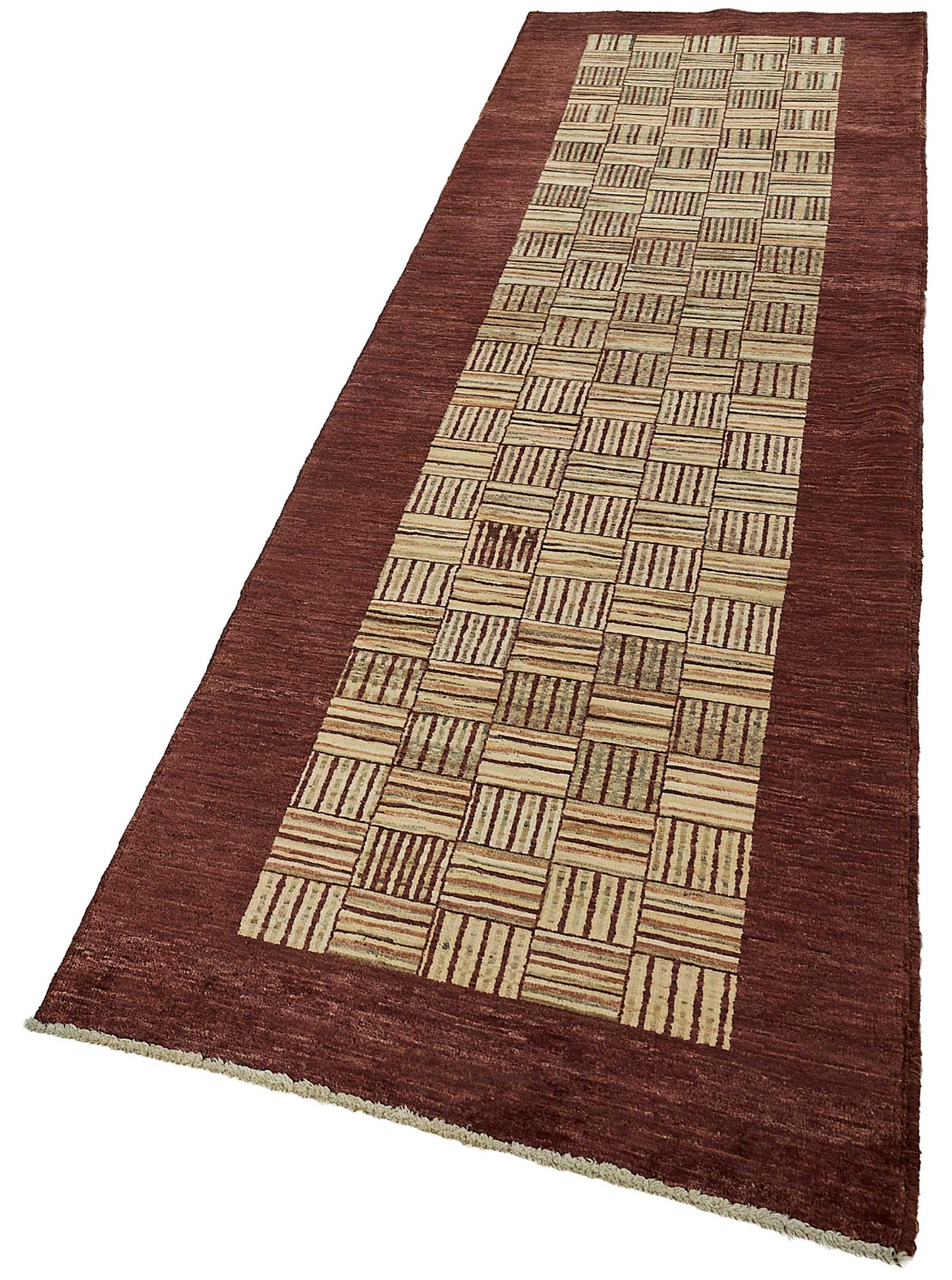 3x10 Red Geometric Oushak Rug - 51412